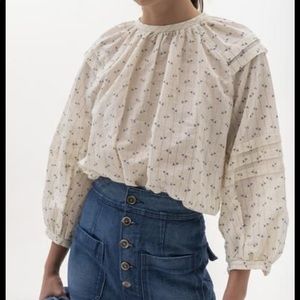 Caron Callahan Leona Top Muslin Block Print L